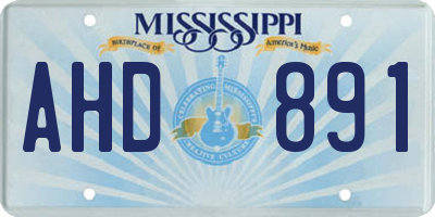 MS license plate AHD891