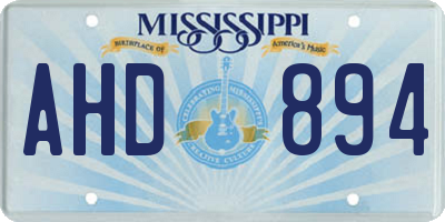 MS license plate AHD894