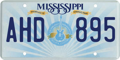 MS license plate AHD895
