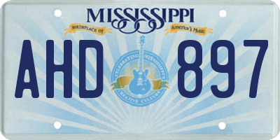 MS license plate AHD897