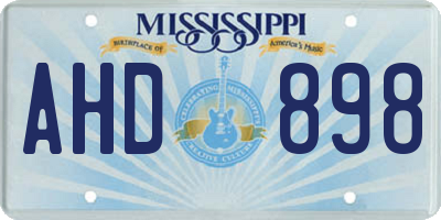 MS license plate AHD898
