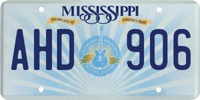 MS license plate AHD906