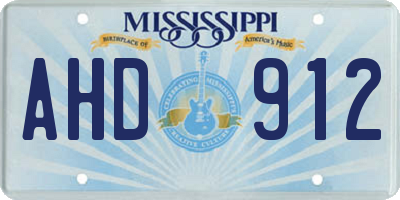 MS license plate AHD912