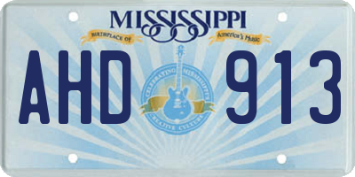 MS license plate AHD913