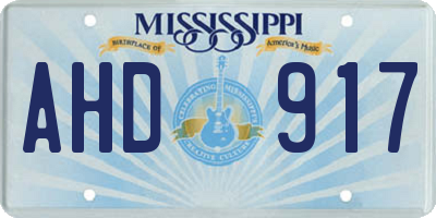 MS license plate AHD917