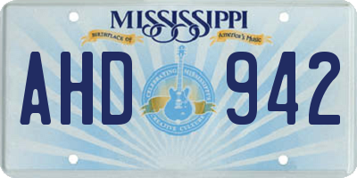 MS license plate AHD942
