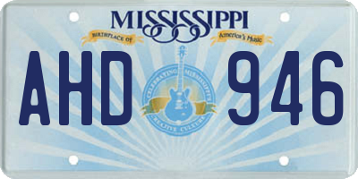 MS license plate AHD946
