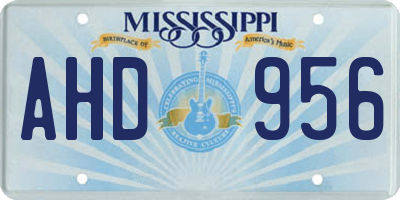 MS license plate AHD956