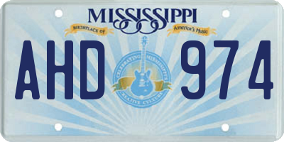MS license plate AHD974