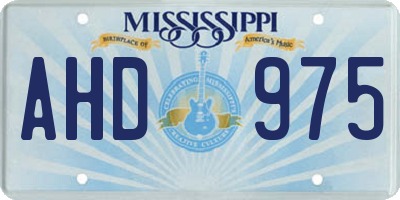 MS license plate AHD975