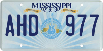 MS license plate AHD977