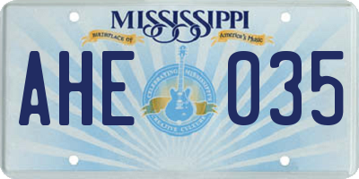 MS license plate AHE035