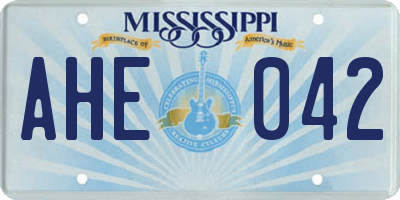 MS license plate AHE042
