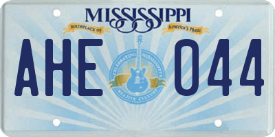 MS license plate AHE044