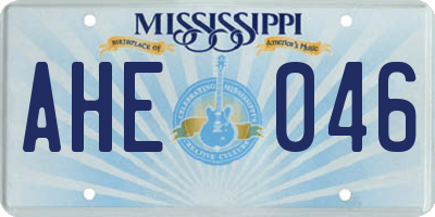 MS license plate AHE046