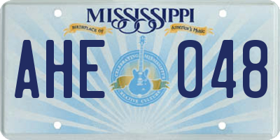 MS license plate AHE048