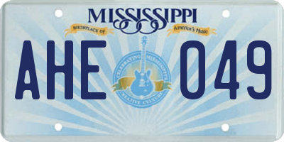 MS license plate AHE049