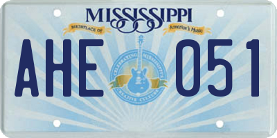 MS license plate AHE051