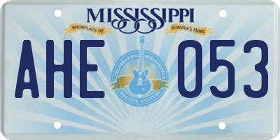 MS license plate AHE053