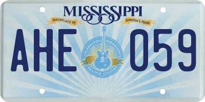 MS license plate AHE059