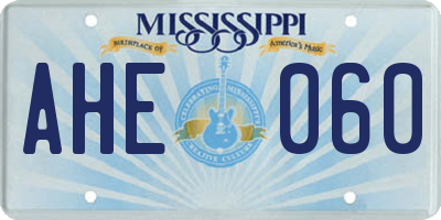 MS license plate AHE060