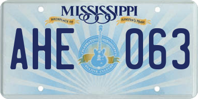 MS license plate AHE063