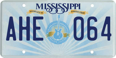 MS license plate AHE064