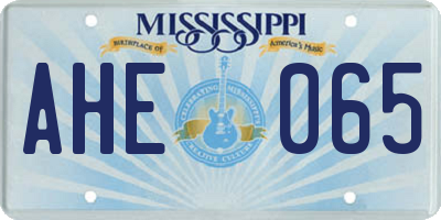 MS license plate AHE065