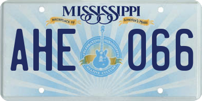 MS license plate AHE066