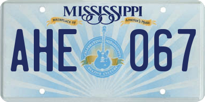 MS license plate AHE067