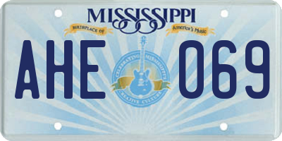 MS license plate AHE069
