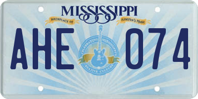 MS license plate AHE074