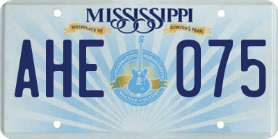 MS license plate AHE075