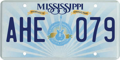 MS license plate AHE079