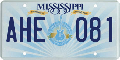 MS license plate AHE081