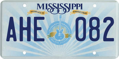 MS license plate AHE082