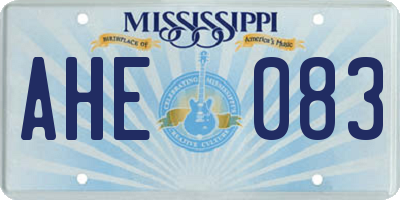 MS license plate AHE083