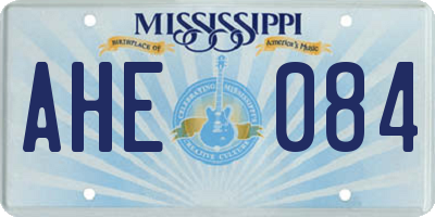 MS license plate AHE084