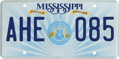 MS license plate AHE085