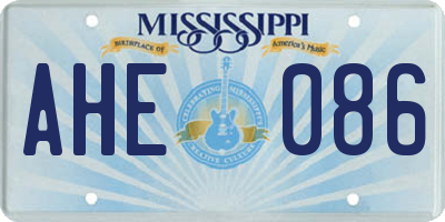 MS license plate AHE086