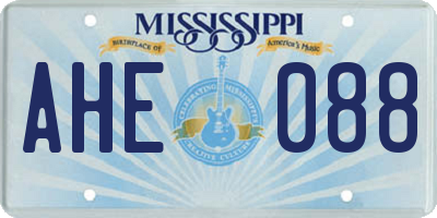 MS license plate AHE088