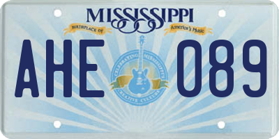 MS license plate AHE089