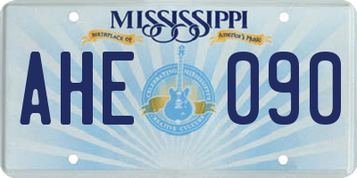 MS license plate AHE090
