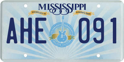 MS license plate AHE091