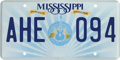 MS license plate AHE094