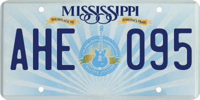 MS license plate AHE095