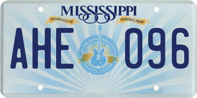 MS license plate AHE096