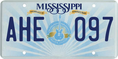 MS license plate AHE097