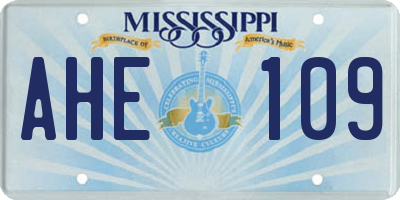 MS license plate AHE109