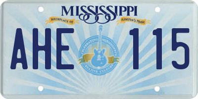 MS license plate AHE115